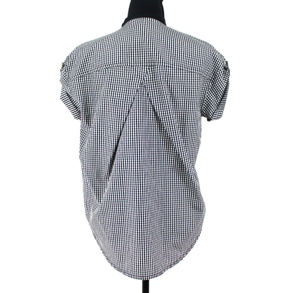 Louis Vuitton Black and White Gingham Bow Tie Blouse - Picture 6 of 9